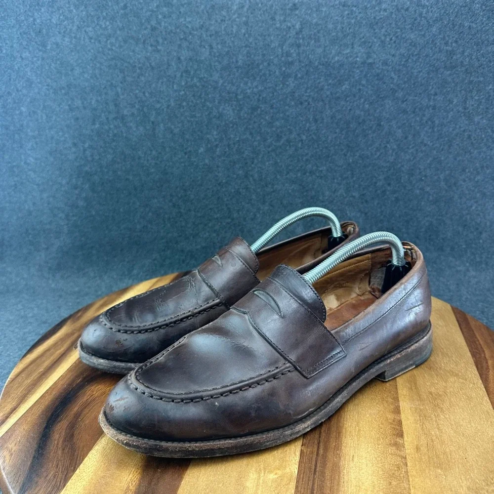 J Crew Ludlow Penny Loafers Mens 10D Dark Brown Classic Slip On Dress Shoes